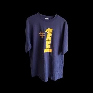 Vintage #1 University Of Michigan Wolverines Tshirt Sz XL/XXL Distressed Blue